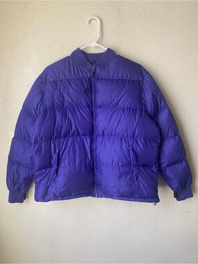 Vintage REI Goose Down Fill Jacket Women 14 Purple Puffer STAINS HOLE